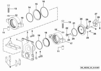 Δακτύλιος στεγανοποίησης υδραυλικού πιστόνι κεφαλής SDF 2.1530.265.0