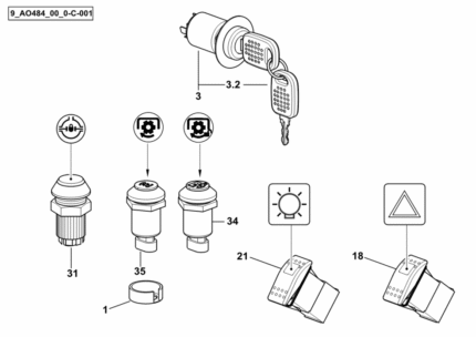Διακόπτης P.T.O. new models SDF 2.7659.350.0