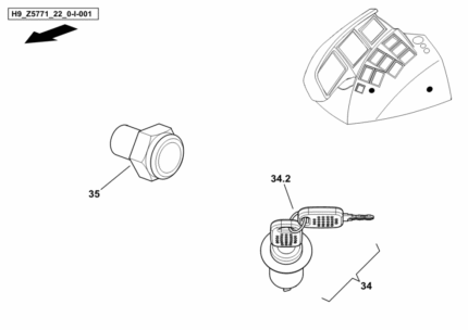 Διακόπτης κλειδί μηχανής SDF 2.7439.023.0