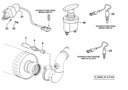 Διακόπτης χειρόφρενου 4 επαφές P.T.O. SDF 2.7659.202.0