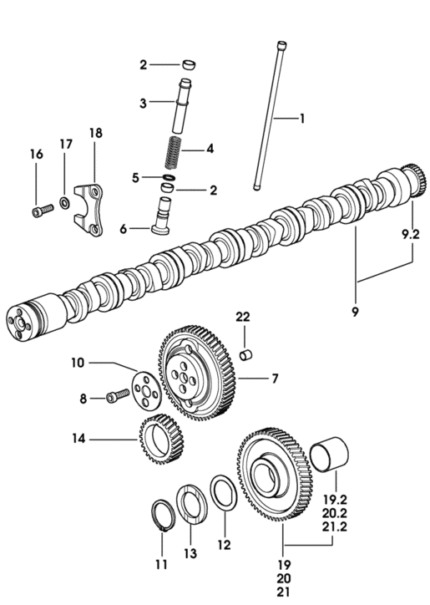 Εκκεντροφόρος μηχανής SDF CHAMBION 135-180 0.011.0206.3/10