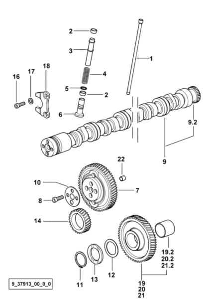 Εκκεντροφόρος μηχανής SDF RUBIN 0.010.4968.3/10