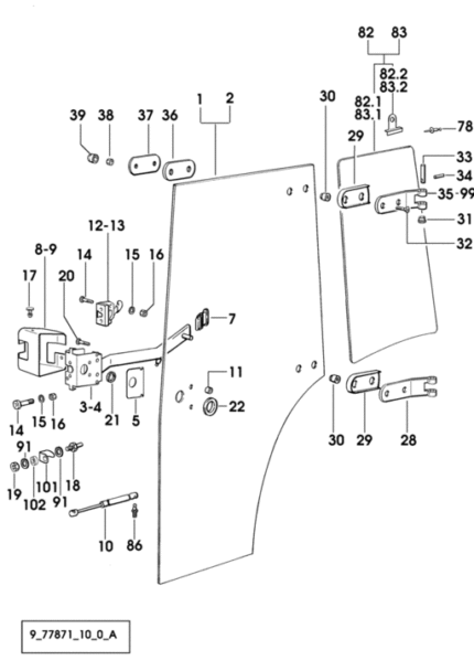 Κρύσταλλο πόρτας δεξί SDF 0.009.7701.0/40