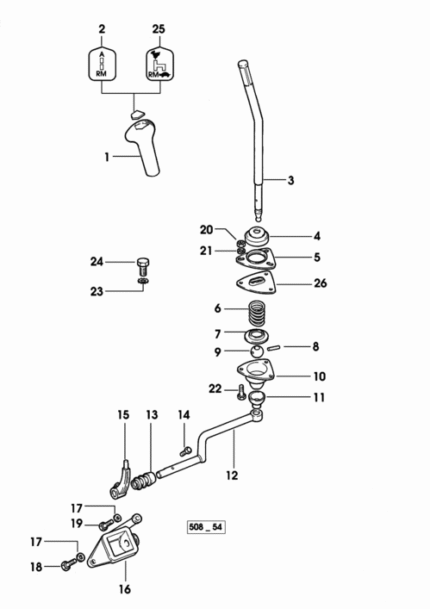 Μοχλός ρεβέρσας ταχυτήτων SDF 0.008.8275.0/20